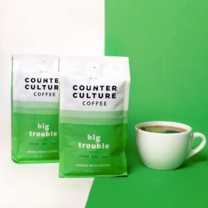 Counter Culture Coffee Big Trouble - Medium Roast, Sustainably Sourced, Kosher, Whole Bean Coffee - Nutty, Caramel, and Chocolate Flavors - 12oz (2 Bags)