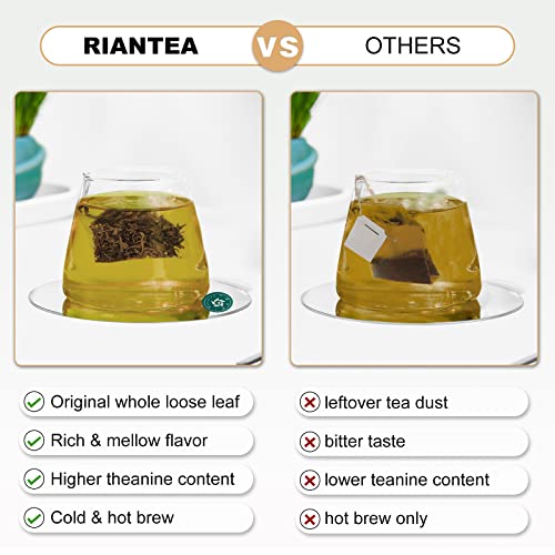 RIANTEA Organic White Tea Bags Cold & Hot Brew 36 Count, Sugar Free Low Caffeine Ice White Peony Tea, Non-GMO Natural Premium Tea Leaf, 2.5 OZ (72g)