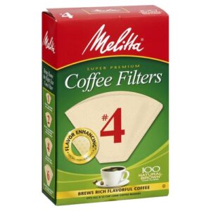 Melitta 4 Cone Coffee Filters, Unbleached Natural Brown, 100 Total Filters Count - Packaging May Vary