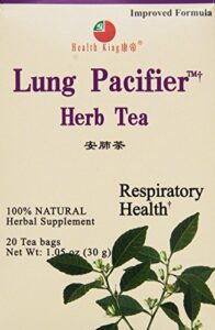 health king medicinal teas lung pacifier herb tea bags, 20 count