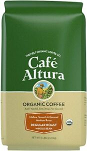 cafe altura whole bean organic coffee, regular roast (packaging may vary)