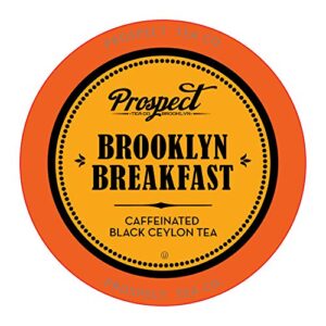 prospect tea black ceylon tea pods compatible with k cup brewers including 2.0, brooklyn breakfast, 40 count