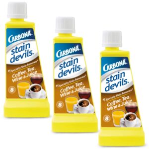 carbona stain devils® #8 – coffee, tea, wine & juice | professional strength laundry stain remover | multi-fabric cleaner | safe on skin & washable fabrics | 1.7 fl oz, 3 pack