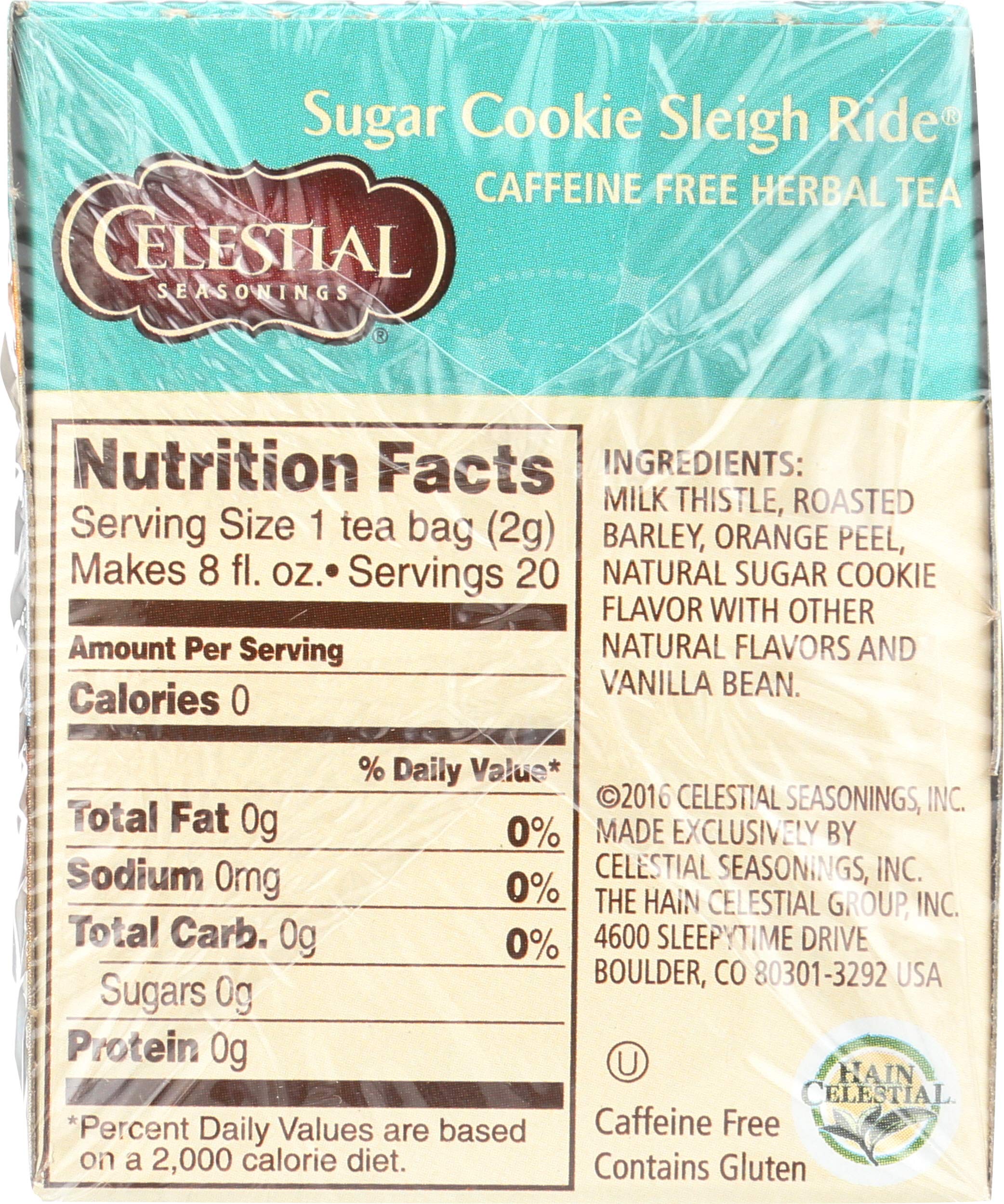 Celestial Seasonings Sugar Cookie Sleigh Ride Tea Bags, 20 ct