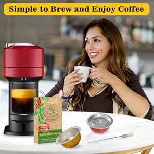 VIVI SKY Reusable Coffee Capsules Discs to Reuse Vertuo Pods, Vertuo Refillable Pods Cap Lids For ALL Size pod of ALL VertuoLine Machine,Bottom Capsule- not Included!(1PC)