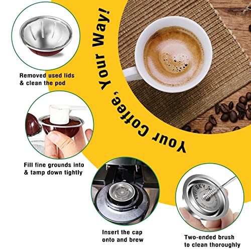 VIVI SKY Reusable Coffee Capsules Discs to Reuse Vertuo Pods, Vertuo Refillable Pods Cap Lids For ALL Size pod of ALL VertuoLine Machine,Bottom Capsule- not Included!(1PC)