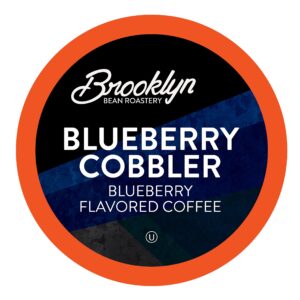 brooklyn beans blueberry cobbler coffee pods flavored gourmet pack, compatible with 2.0 keurig k cup brewers, 40 count