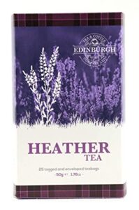 edinburgh tea and coffee company scottish heather infused black tea, 25 count envelope/tag teabags