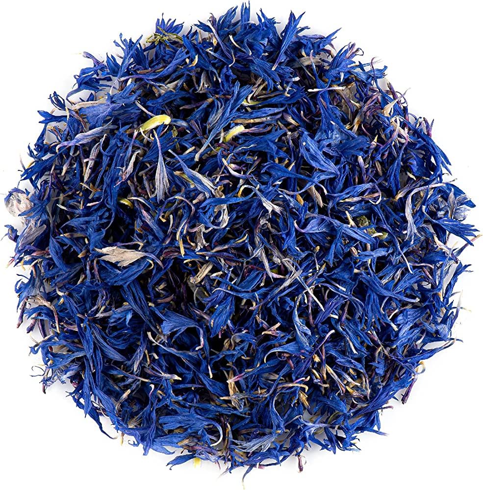 Scash Blue Cornflower Petals - Blue Flowers Dried And Grown Culinary-grade - Herbal Flower Buds For For Tea Blends & Decoration (Centaurea Cyanus) (2 Ounce/ 56 Grams)