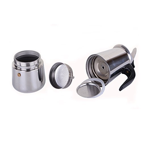 MAYMII 2 Cup/100ml Stainless Steel Moka Espresso Latte Percolator Stove Top Coffee Maker Pot