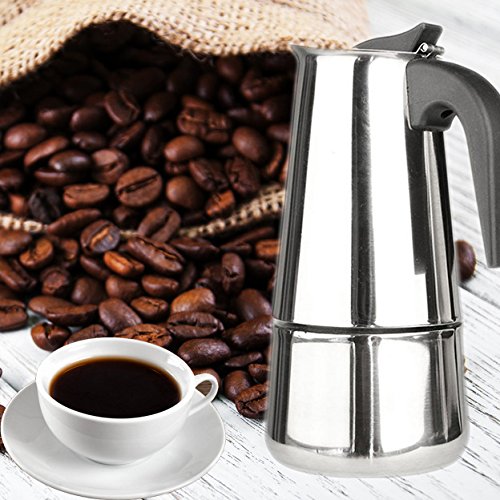 MAYMII 2 Cup/100ml Stainless Steel Moka Espresso Latte Percolator Stove Top Coffee Maker Pot