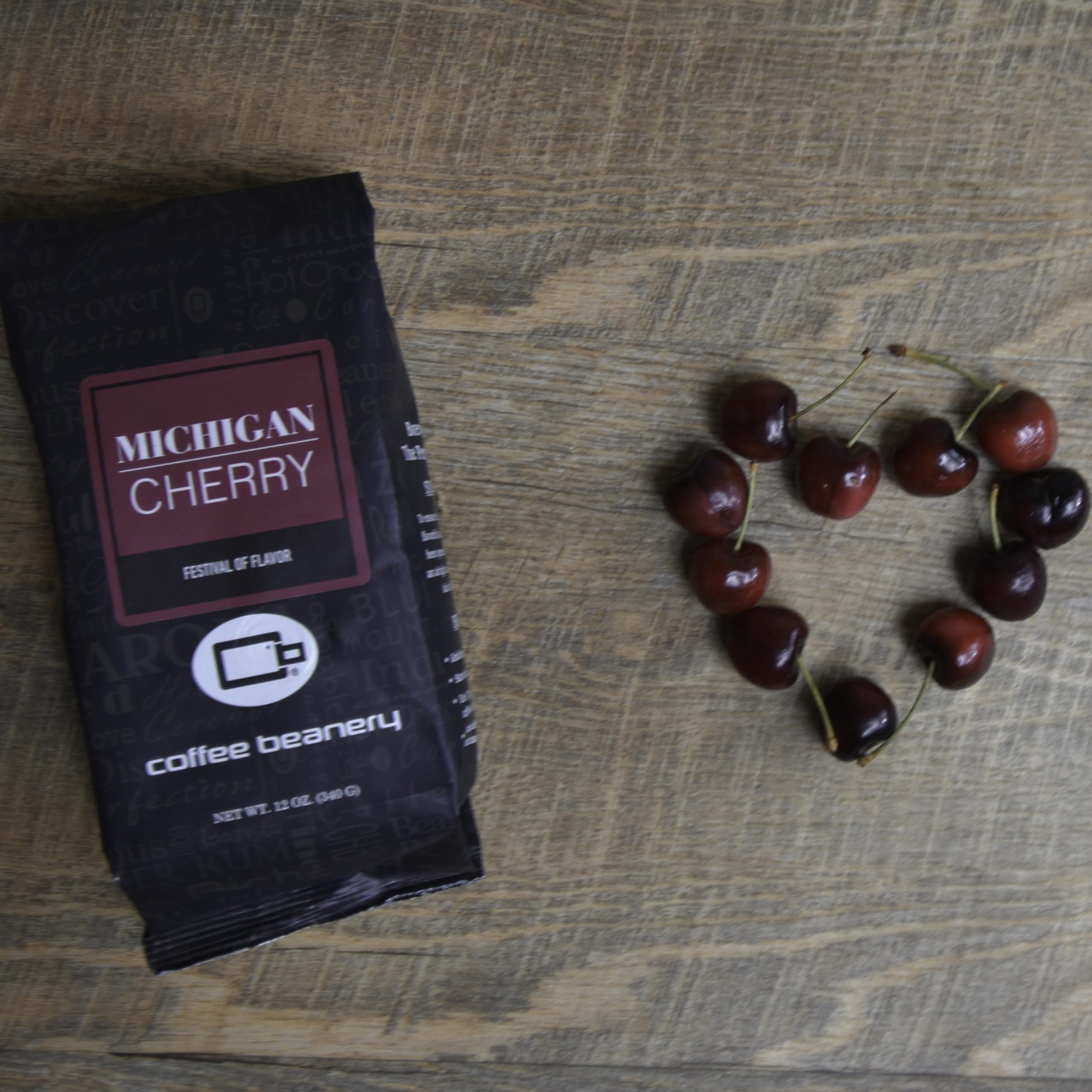 Michigan Cherry by Coffee Beanery | 12oz Flavored Whole Bean Coffee Medium Roast Coffee | 100% Specialty Arabica Coffee Whole Bean | Gourmet Coffee Whole Beans