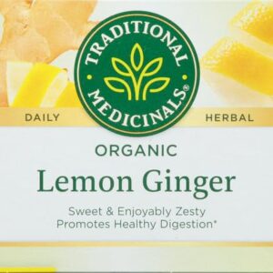 Traditional Medicinals Tea, Organic Lemon Ginger, Promotes Healthy Digestion, 16 Tea Bags