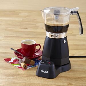 Imusa Black Espresso Maker, 3-6-Cup