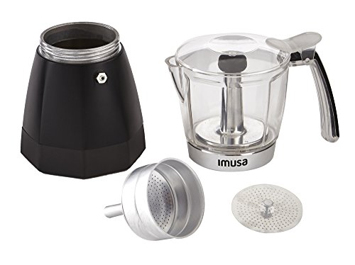 Imusa Black Espresso Maker, 3-6-Cup