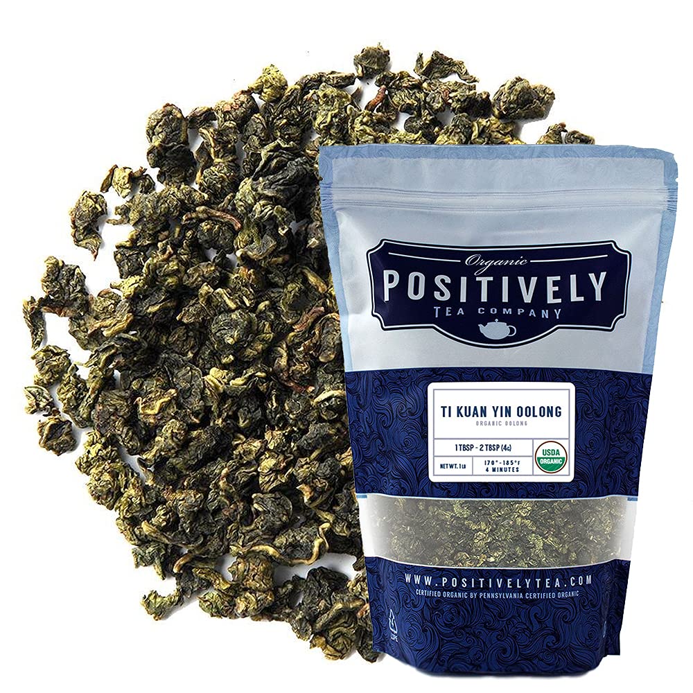 Organic Positively Tea Company, Ti Kuan Yin Oolong Tea, Loose Leaf, 16 Ounce