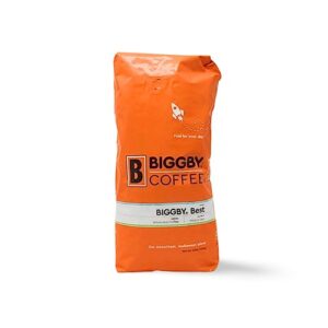 biggby® coffee whole roasted coffee beans | medium roast biggby® best flavor, 2.5lb/40oz bag | farm-direct tanzanian peaberry, nicaraguan and mexican coffee beans boxed in usa
