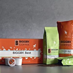 BIGGBY® COFFEE Whole Roasted Coffee Beans | Medium Roast BIGGBY® BEST Flavor, 2.5lb/40oz Bag | Farm-Direct Tanzanian Peaberry, Nicaraguan and Mexican Coffee Beans Boxed in USA