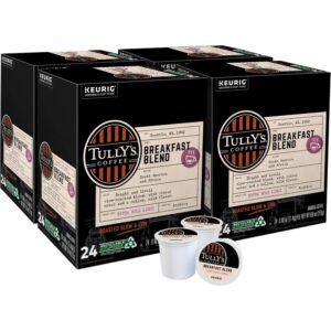 Tully's Coffee Breakfast Blend Keurig Single-Serve K-Cup Pods, Light Roast Coffee, 96 Count (4 Packs of 24)