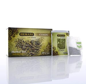 hemani cumin herbal tea - 45g - 20 tea bags - 100% herbal & natural - aromatic - warm taste - best for soothing stomach