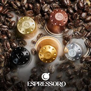 ESPRESSORO 100 USDA Organic Espresso Pods - FORTE Aluminum Capsule Compatible with Nespresso Original Lines Machines. Intensity 12 Premium Italian Expresso Coffee Capsules