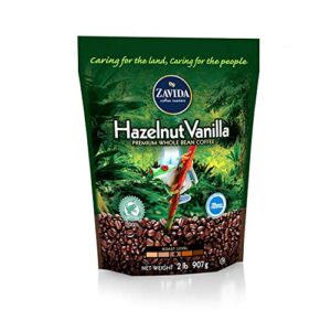 zavida coffee® hazelnut vanilla whole bean - 2lb. a1