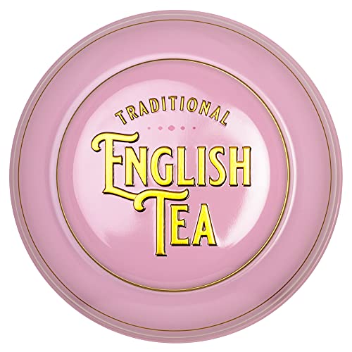 New English Teas Vintage Victorian Tea Tin in Pink with 240 English Breakfast Teabags