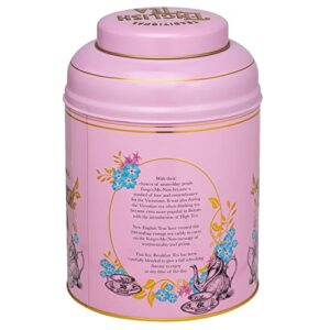 New English Teas Vintage Victorian Tea Tin in Pink with 240 English Breakfast Teabags