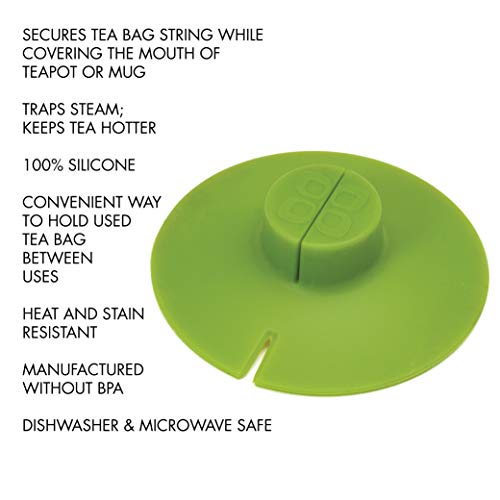 Epoca Kitchen Tool Primula Tea Bag Buddy &ampndash Easy to Use &ampndash Multipurpose &ampndash 100% Silicone &ampndash Green, 4.25-Inch