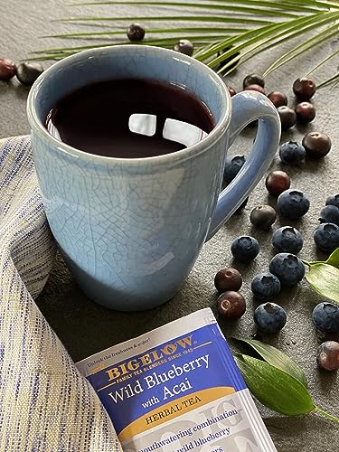 Bigelow Tea Wild Blueberry with Acai Herbal Tea, 20-Count (Pack of 6), Caffeinated 120 Tea Bags Total