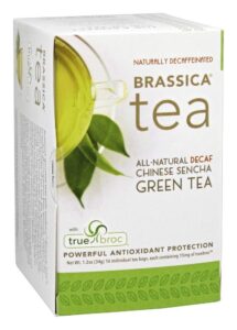 brassica tea decaf sencha green tea with truebroc, 16 tea bags
