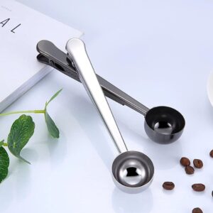 Coffee Scoop Clip Stainless Steel Tablespoon Coffee Spoon With long handle Multifunction Sealing Bag Clip For Tea, Coffee, Protein Powder, Instant Drinks, Kitchen Tools