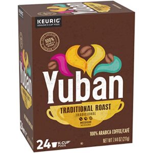 yuban k cups traditional medium roast coffee pods, 24 count