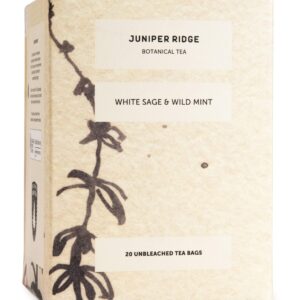 Juniper Ridge White Sage & Wild Mint Botanical Tea - Earthy, Herbal, & Bright Mint Notes - Vegan, Caffeine Free & Gluten Free - 20 Unbleached Teabags