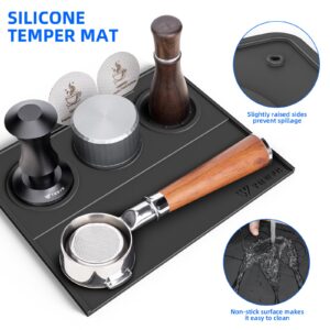 Espresso Tamping Mat, YMWVH Silicone Coffee Tamper Mat, Food Grade & Non-Slip Espresso Tamping Station Espresso Accessory, 9.84inch x 7.87inch