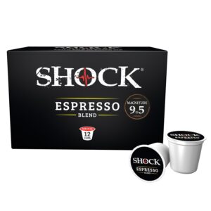 shock coffee espresso 9.5 - single serve cups, robust flavor with a smooth finish, fresh look bolder taste