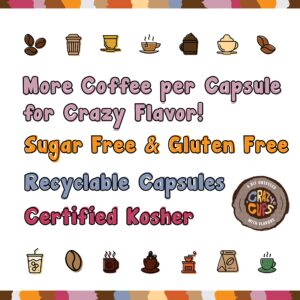 Crazy Cups Flavored Coffee for Keurig K-Cup Machines, Decaf Chocolate Raspberry Truffle, Hot or Iced Coffee, 80 Single Serve, Recyclable Pods