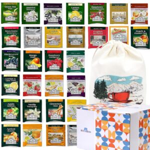 eva's gift universe, tea bags sampler assortment in pouch bag (30 count) 30 different flavors gifts for mom dad family couples wife girlfriend boyfriend women men college students
