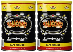 yaucono ground coffee, medium roast, 10 ounce can (pack of 2)
