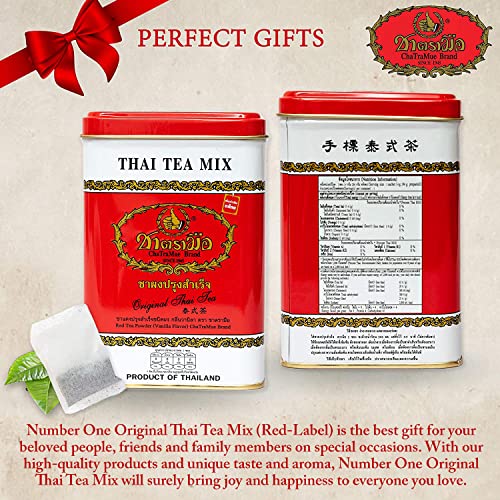 Number-One Brand Original Thai Tea Mix Red Label, 4g x 50 Tea Bags