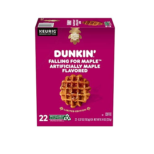 Dunkin Donuts Falling for Maple Coffee K Cups, Pack of 22 K-Cups, Limited Edition