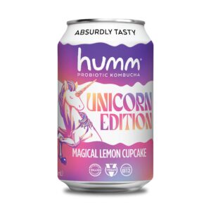 humm kombucha magical lemon cupcake, unicorn edition - organic, vegan & gmo-free (6 pack)