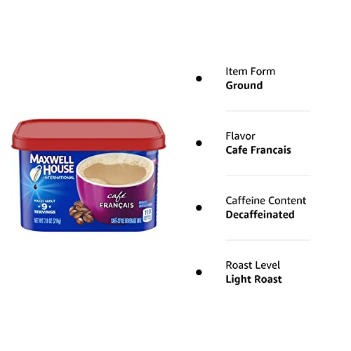 Maxwell House International Cafe Francais Style Instant Coffee, 7.6 Ounce (Pack of 4)