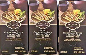 private selection sweet cinnamon spice herbal tea caffeine-free 3 pack