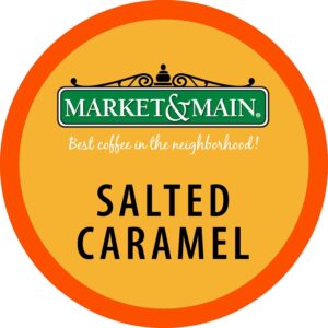 market & main one cup, salted caramel, compatible with keurig k-cup brewers, 80 count