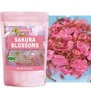 Edible Salted Sakura Blossoms, Premium Pickled Sakura Cherry Blossoms, 3.5oz(100g)