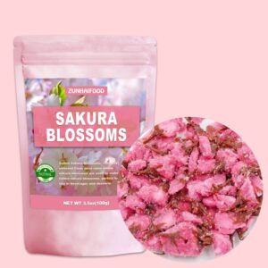 Edible Salted Sakura Blossoms, Premium Pickled Sakura Cherry Blossoms, 3.5oz(100g)