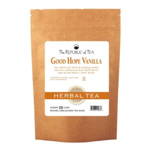 the republic of tea good hope vanilla tea, 36 tea bags, non-caffeinated, gourmet rooibos red tea blend