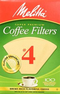 melitta m4 cone coffee filters natural, 100 count, brown