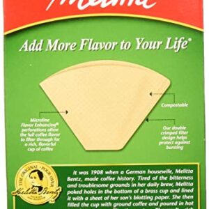 Melitta M4 Cone Coffee Filters Natural, 100 Count, Brown